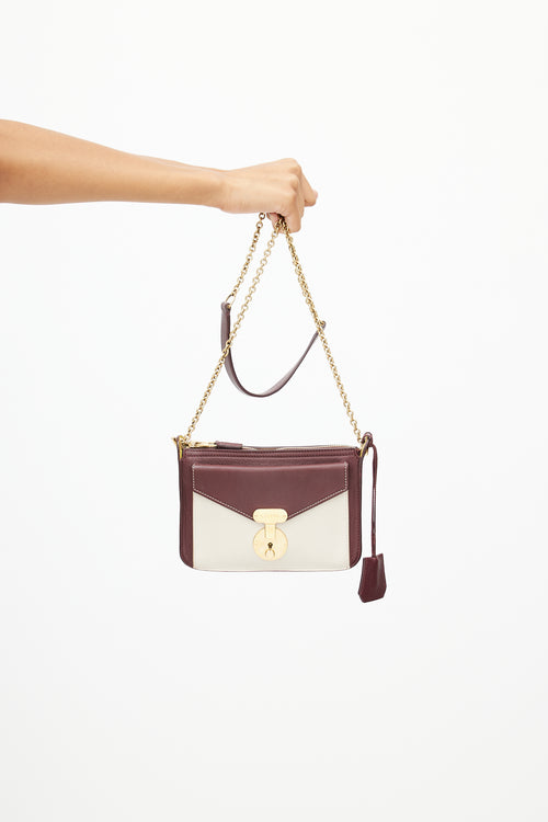 Celine Red & White Leather Bag
