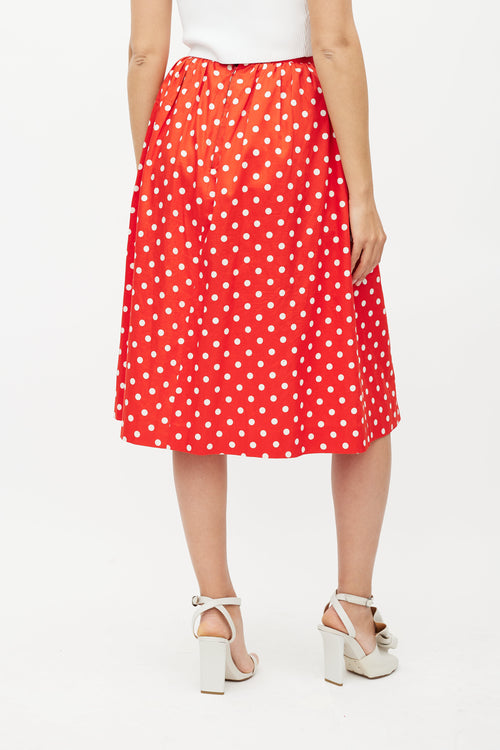 Celine Red & White Polka Dot Skirt