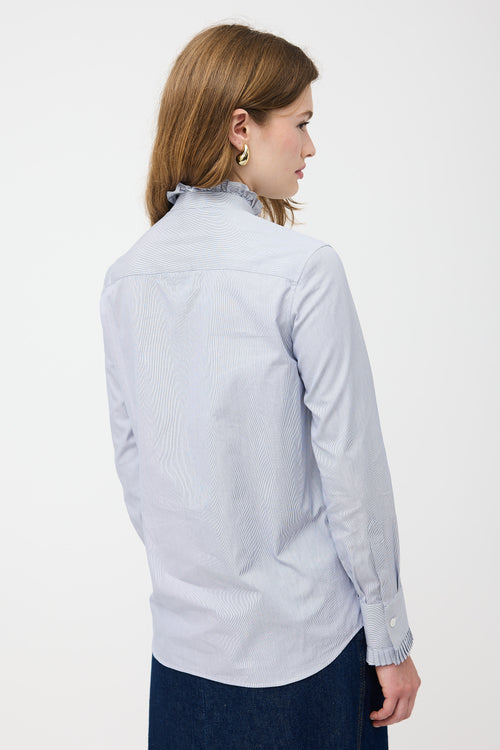 Celine Ruffled Pinstripe Shirt