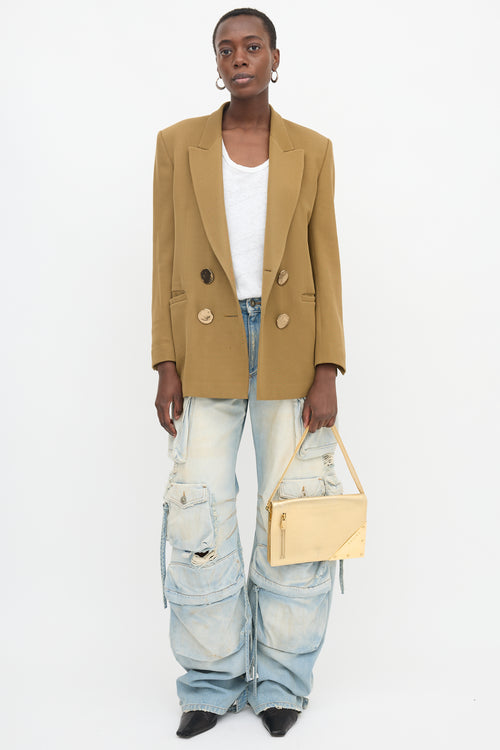 Celine SS 2004 Metallic Leather Shoulder Bag