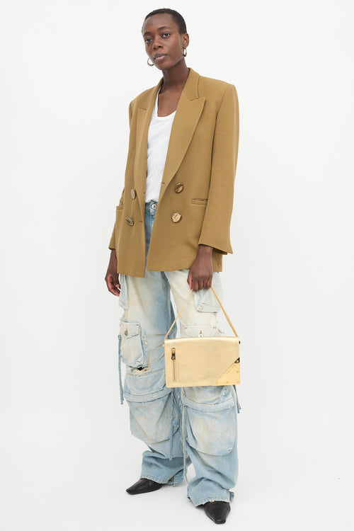 Celine SS 2004 Metallic Leather Shoulder Bag