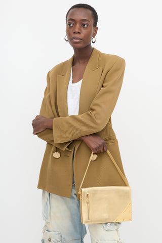 Celine SS 2004 Metallic Leather Shoulder Bag