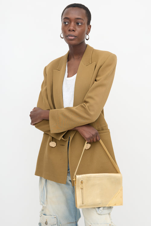 Celine SS 2004 Metallic Leather Shoulder Bag