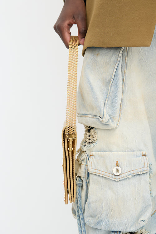 Celine SS 2004 Metallic Leather Shoulder Bag