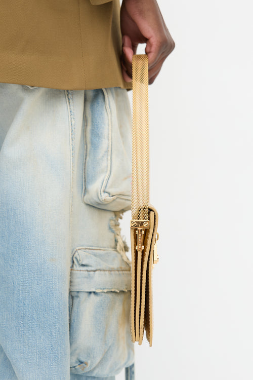 Celine SS 2004 Metallic Leather Shoulder Bag