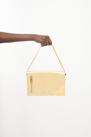 Celine SS 2004 Metallic Leather Shoulder Bag