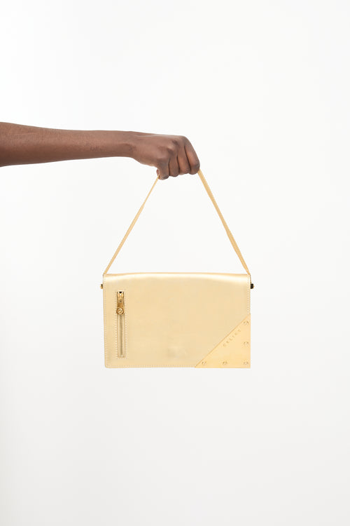 Celine SS 2004 Metallic Leather Shoulder Bag