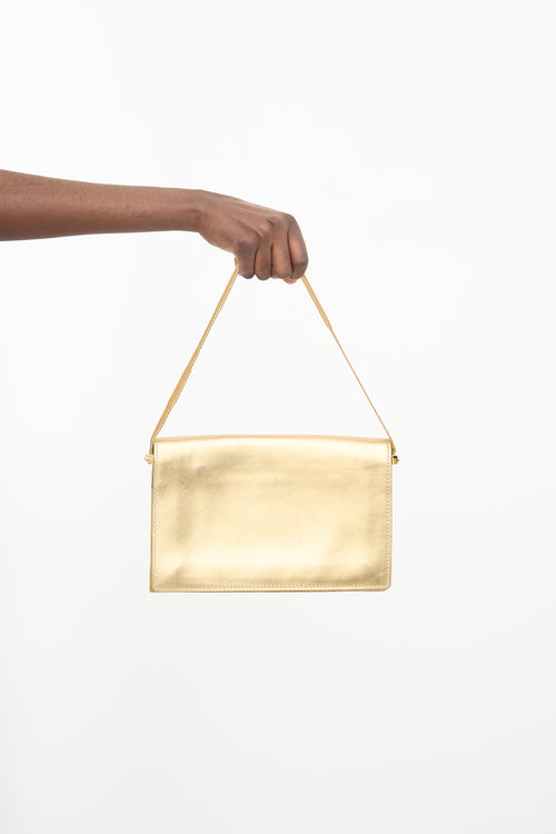 Celine SS 2004 Metallic Leather Shoulder Bag