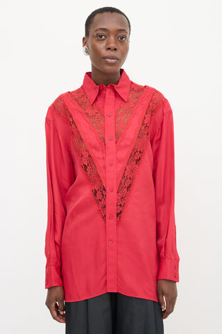 Celine SS 2018 Lace Trimmed Shirt