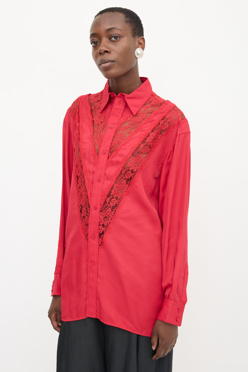 Celine SS 2018 Lace Trimmed Shirt