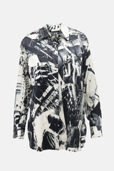 Celine SS 2018 Silk Satin Printed Shirt