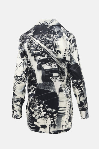 Celine SS 2018 Silk Satin Printed Shirt