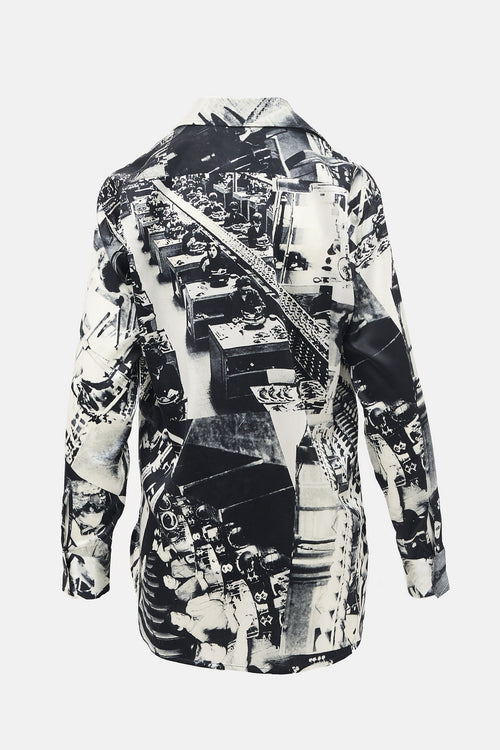 Celine SS 2018 Silk Satin Printed Shirt