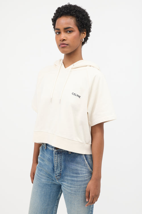 Celine Short Sleeve Logo Hoodie