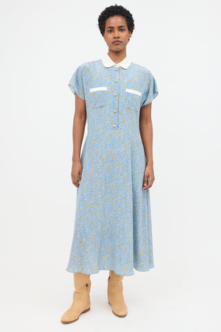 Celine Silk Crepe Floral Dress