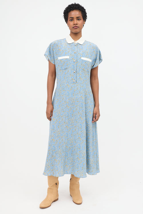 Celine Silk Crepe Floral Dress