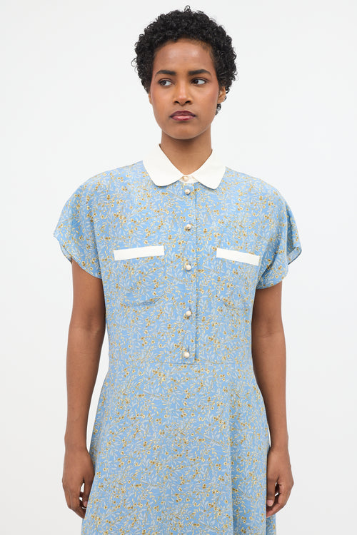 Celine Silk Crepe Floral Dress