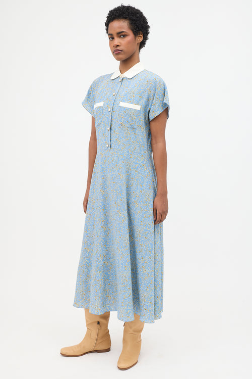 Celine Silk Crepe Floral Dress