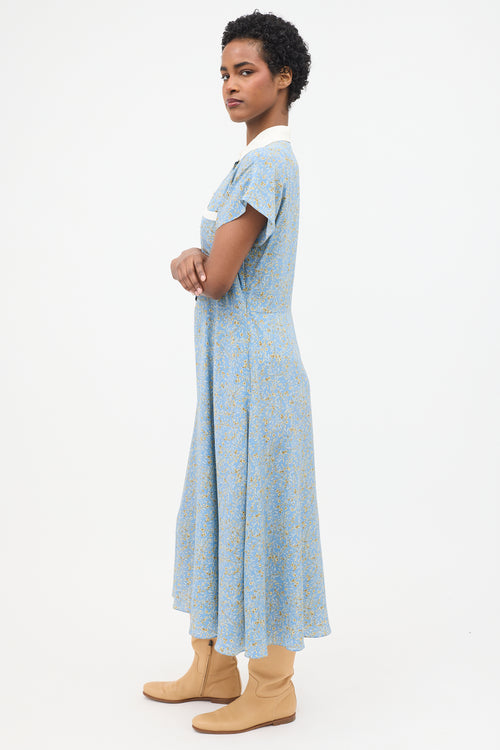 Celine Silk Crepe Floral Dress