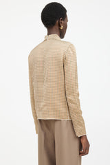 Celine Silk Plaid Turtleneck Top