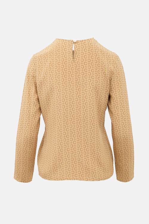Celine Vintage Silk Triomphe Top