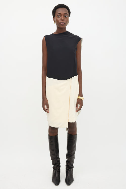 Celine Silk Colour Block Sash Dress