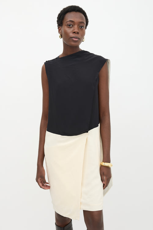 Celine Silk Colour Block Sash Dress