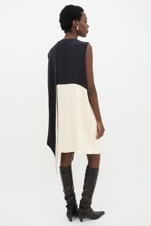 Celine Silk Colour Block Sash Dress