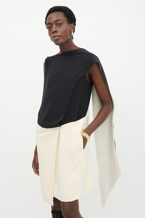 Celine Silk Colour Block Sash Dress