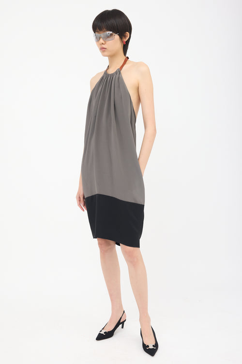 Celine Silk Halter Neck Mini Dress