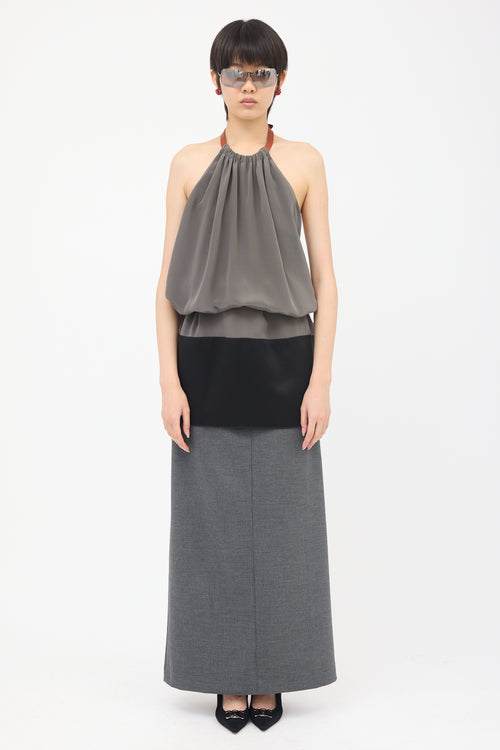 Celine Silk Halter Neck Mini Dress