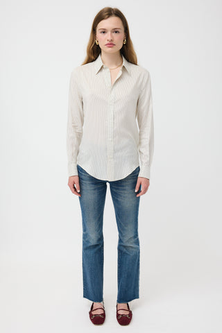 Celine Silk Pinstripe Shirt