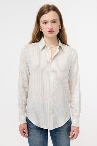 Celine Silk Pinstripe Shirt