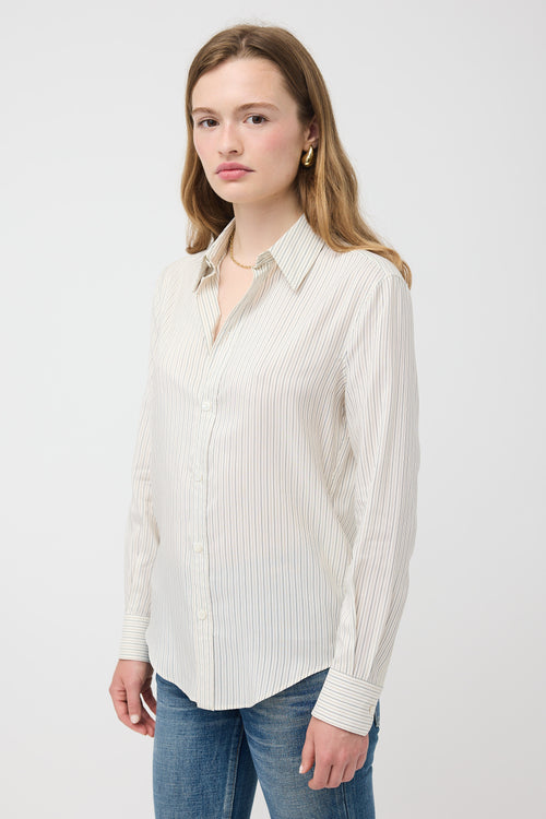 Celine Silk Pinstripe Shirt