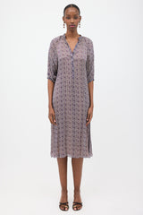 Celine Silk Printed Midi Dress