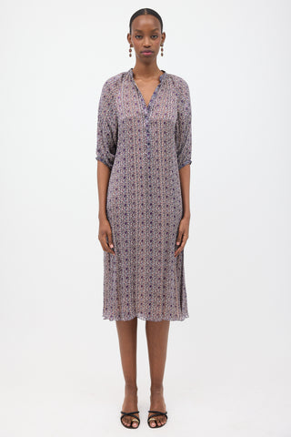 Celine Silk Printed Midi Dress