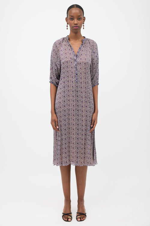 Celine Silk Printed Midi Dress