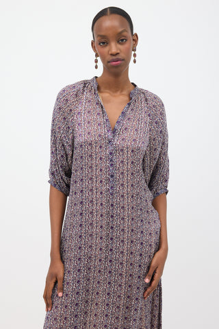 Celine Silk Printed Midi Dress