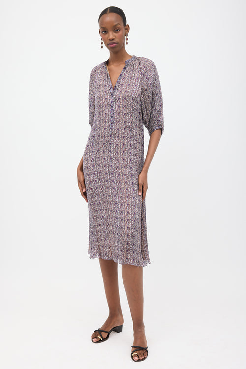Celine Silk Printed Midi Dress
