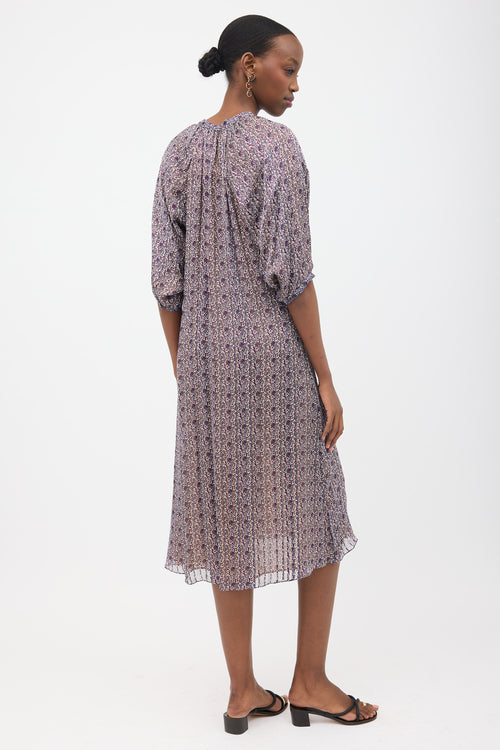 Celine Silk Printed Midi Dress