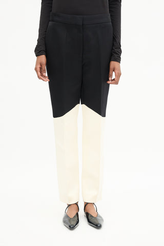 Celine Silk & Wool Panelled Trouser