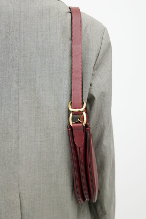 Celine Spring 2016 Burgundy Saddle Shoulder Bag