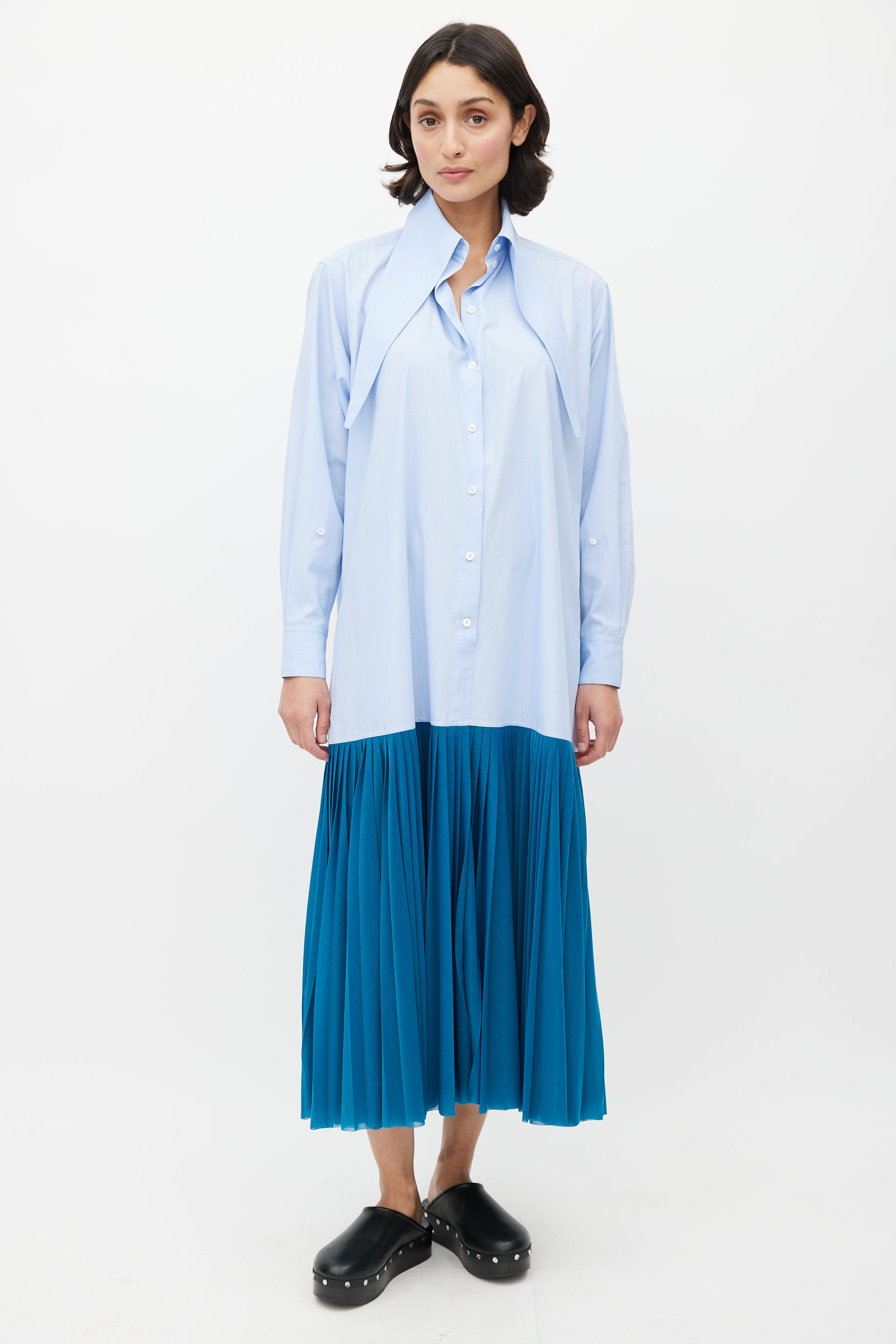 celine pleated dress Celine Satin Pleated Dress