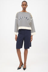 Celine Striped Knit Logo Sweater