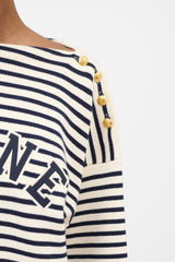 Celine Striped Knit Logo Sweater