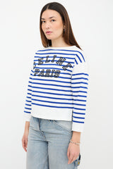 Celine Stripe Logo Long Sleeve T-Shirt