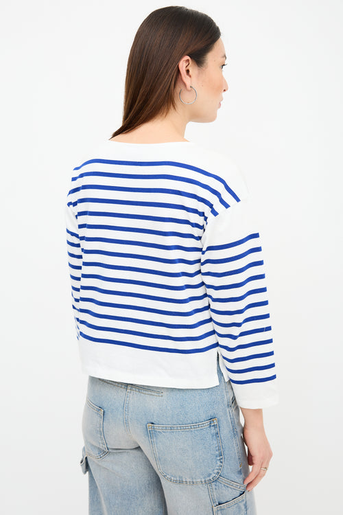 Celine Stripe Logo Long Sleeve T-Shirt
