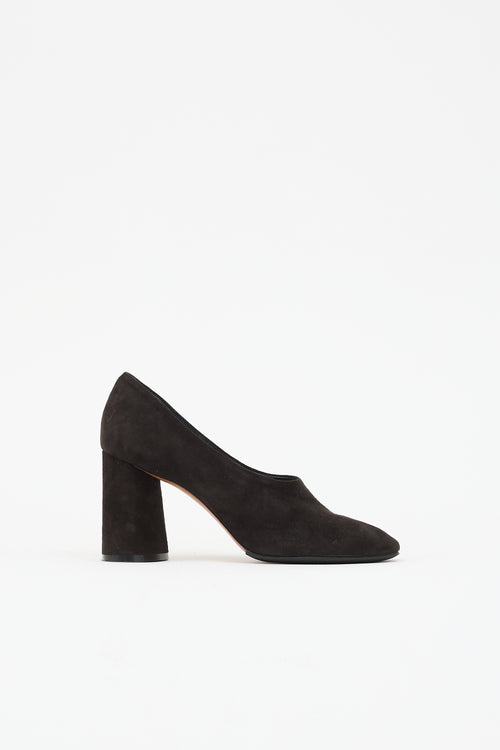 Celine Suede Rounded Toe Pump