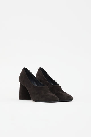 Celine Suede Rounded Toe Pump