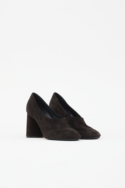 Celine Suede Rounded Toe Pump